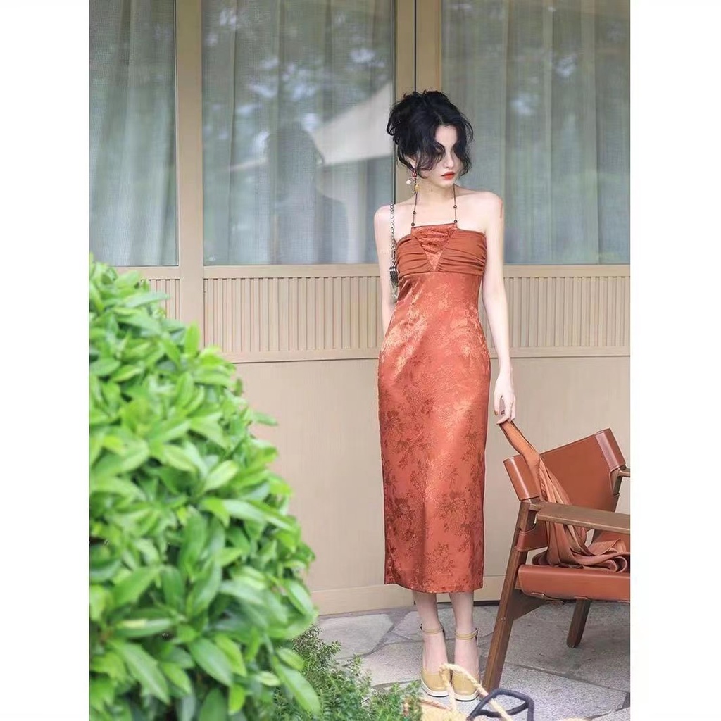 Đầm Hai Dây Phong Cách Trung Hoa Cổ Điển Kiểu Mới Cỡ Lớn 4.10