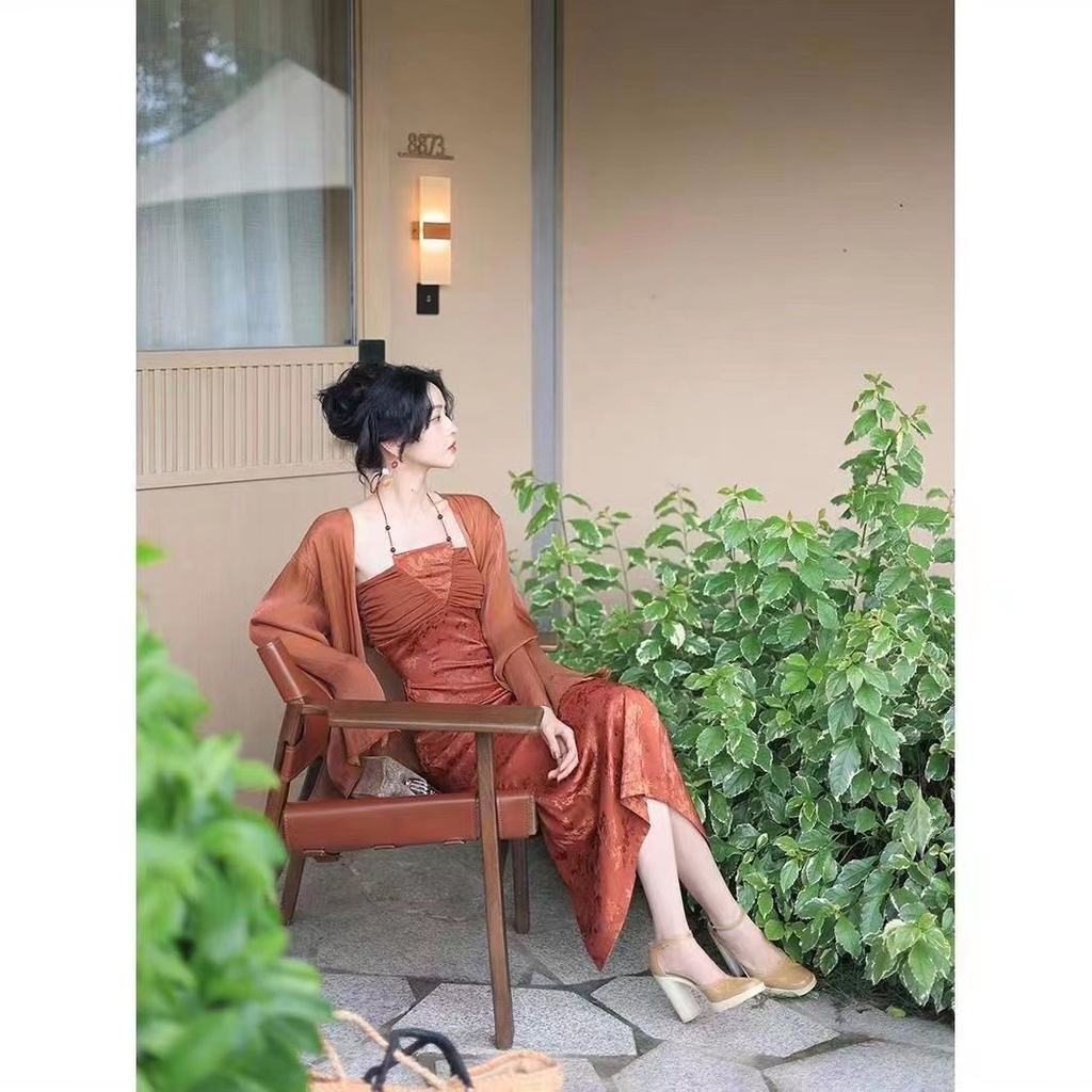 Đầm Hai Dây Phong Cách Trung Hoa Cổ Điển Kiểu Mới Cỡ Lớn 4.10