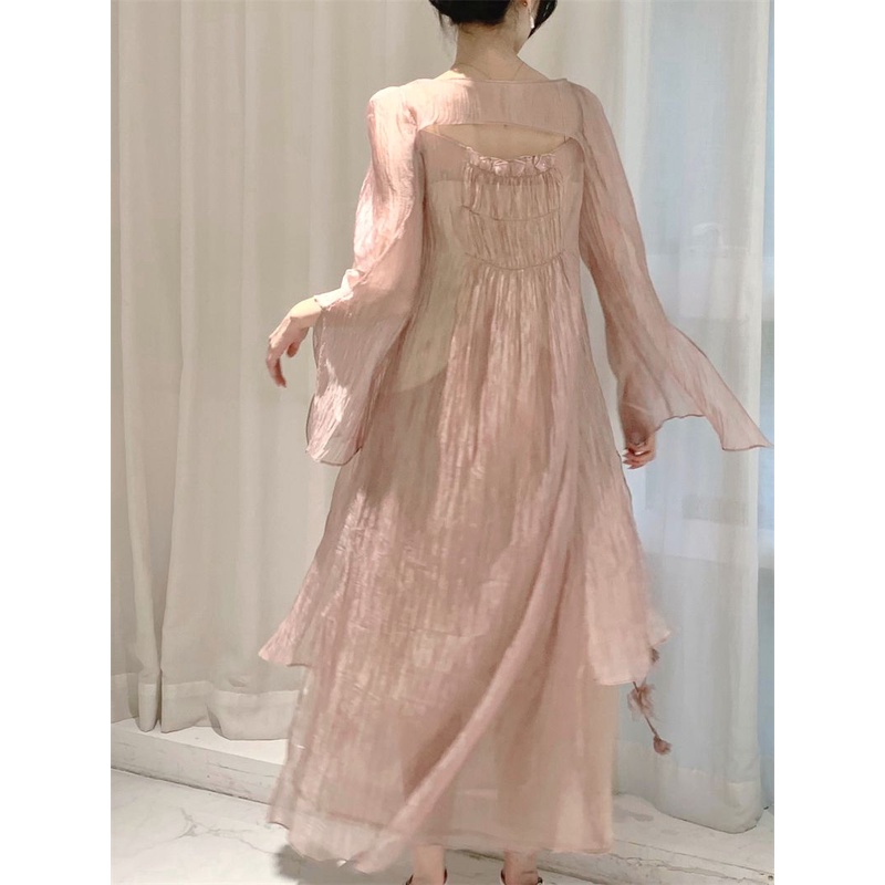 Đầm Hai Dây Dáng Dài Phong Cách Pháp Thời Trang Mùa Xuân Xinh Xắn Cho Nữ 4.10