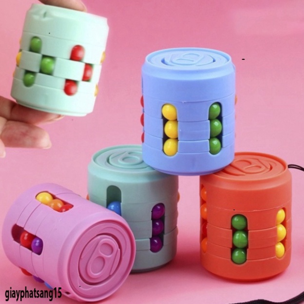 Rubik Spinner Bi Lon Nước Ngọt, Rubik Biến Thể xoay Hình Hạt Đậu yêu thuật Cho Bé, Rubic Magic Bean Đẹp Mắt, Xoay Trơ