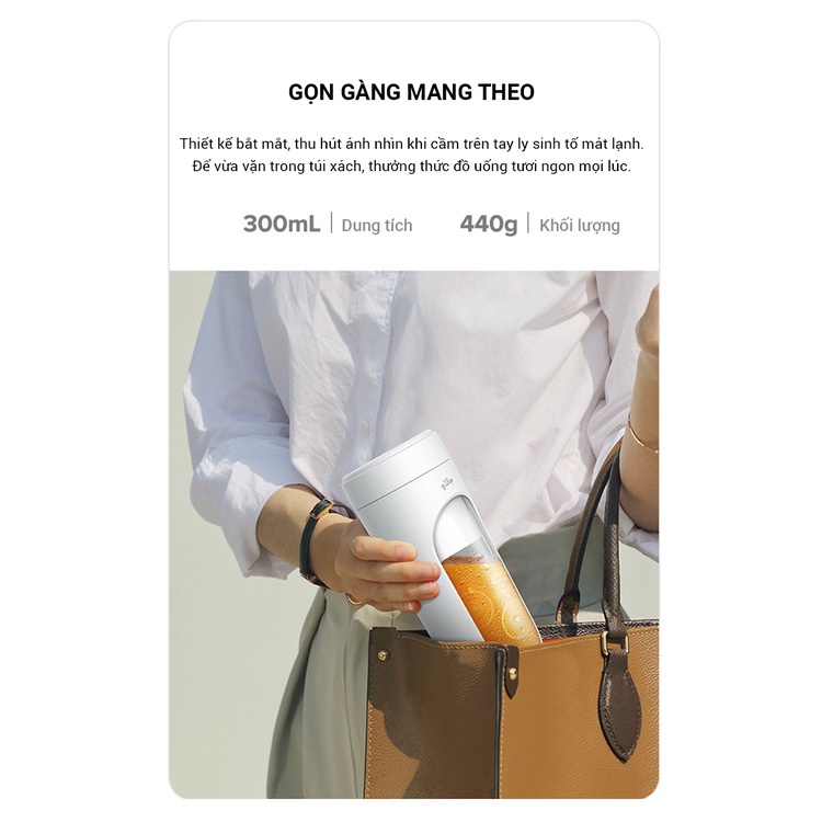 Máy Xay Sinh Tố Cầm Tay Deerma NU30 Pin Sạc Cổng USB | Hàng Chính Hãng | Bảo Hành 3 Tháng | LSB Store