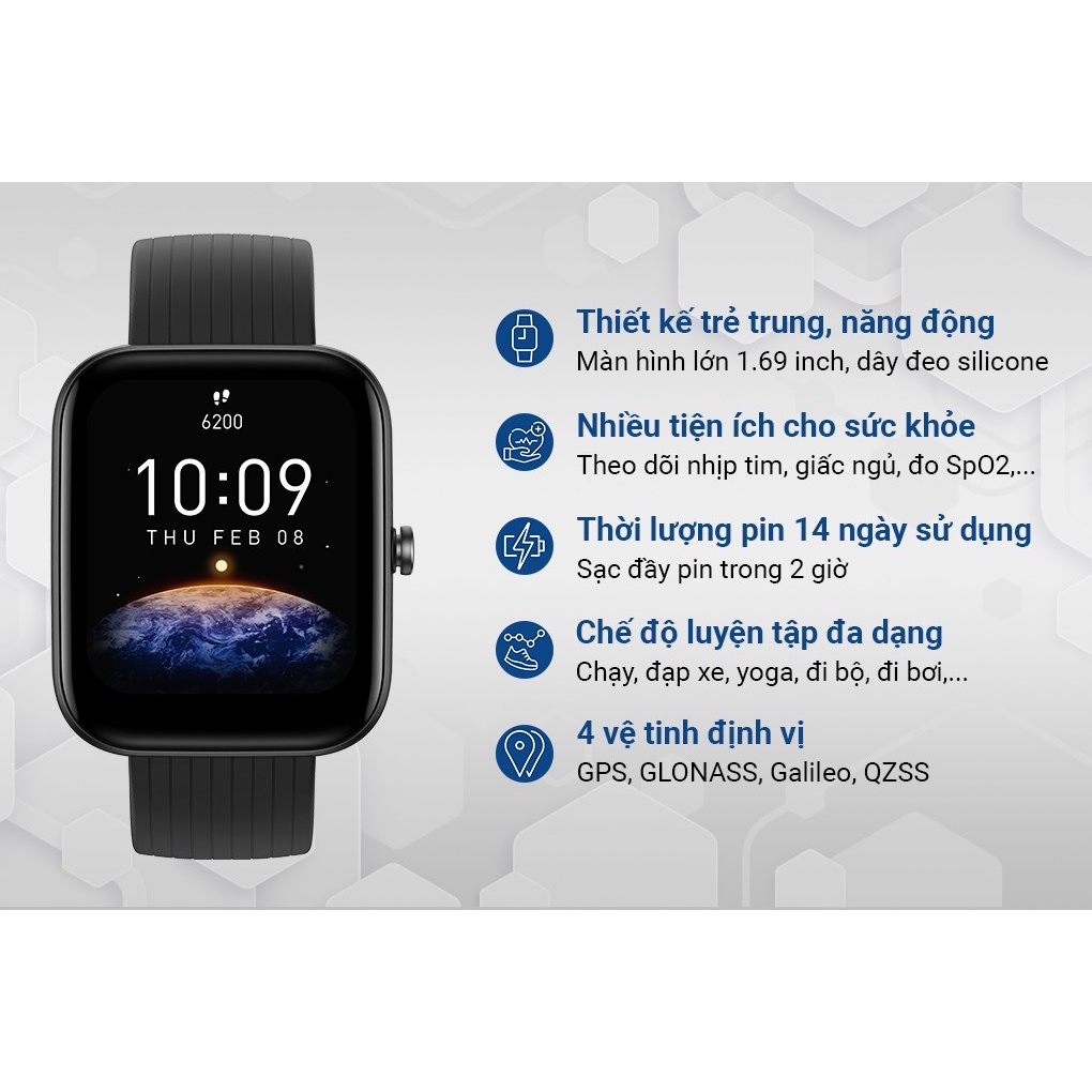 Đồng Hồ Thông Minh Amazfit Bip 3 Pro | Bản Quốc Tế | Hàng Chính Hãng | Bảo Hành 12 Tháng | LSB Store