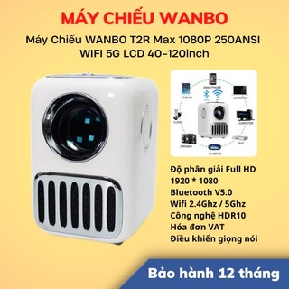 Máy chiếu wanbo t2r max 1080p 250ansi wifi 5g lcd 40-120inch | bản quốc tế | bh 12t | lsb store