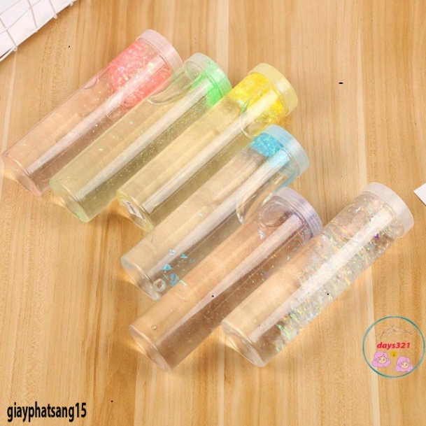 400ML CLEAR SLIME - Chất Nhờn Ma Quái Trong Suốt,Dẻo,Bóng Hộp To charm kim tuyến