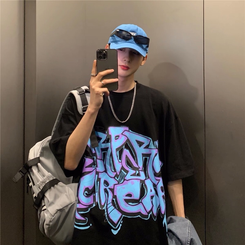 áo thun Tee in hình chữ nghệ thuật dáng rộng oversize Ulzzang siêu chất ❤️