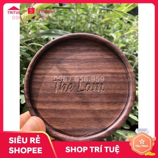 Khắc logo lót ly gỗ tự nhiên óc chó siêu bền đẹp