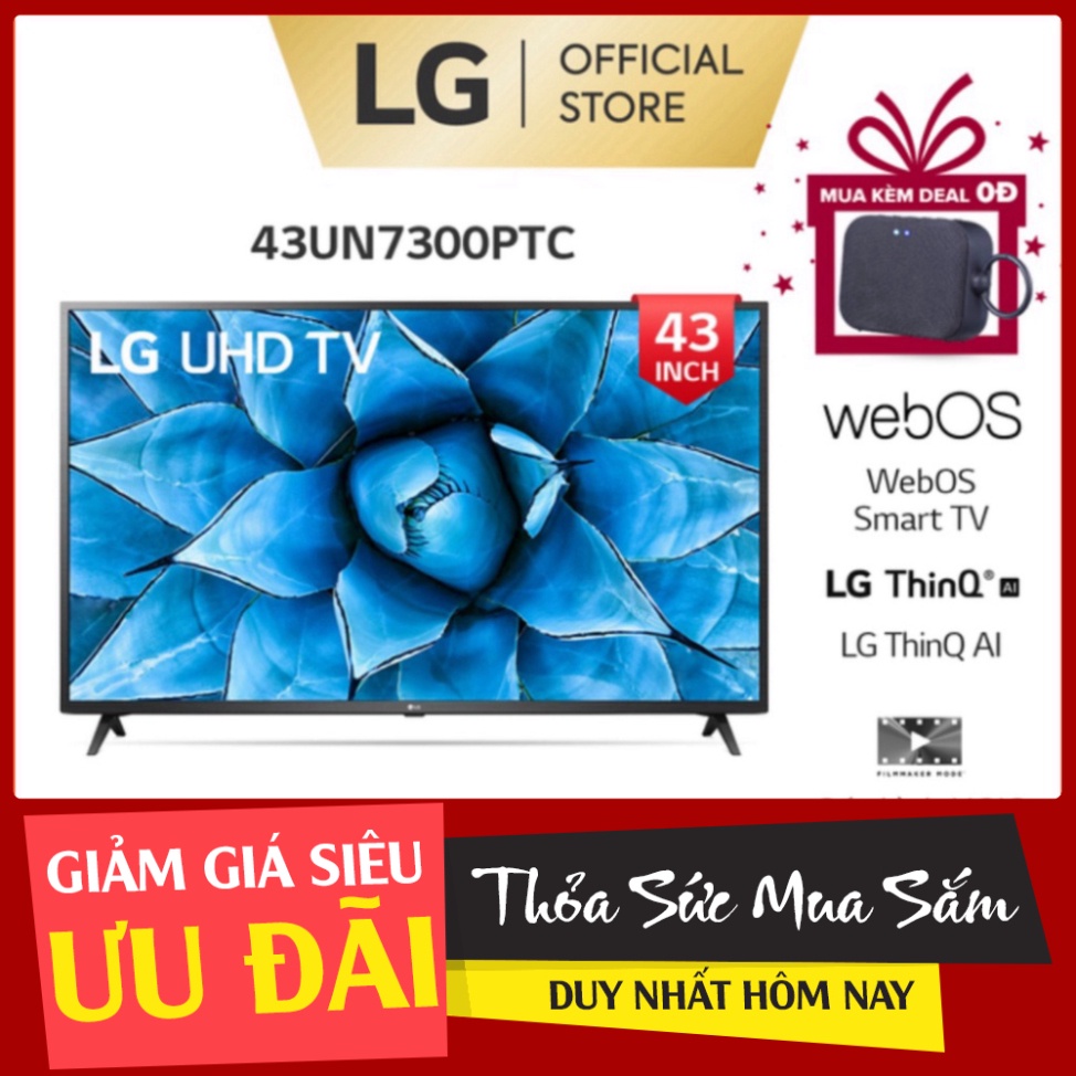 Giảm Lớn Smart UHD Tivi LG 43 Inch 4K 43UN7300PTC - Model 2020 - Miễn phí lắp đặt ( sale ) .