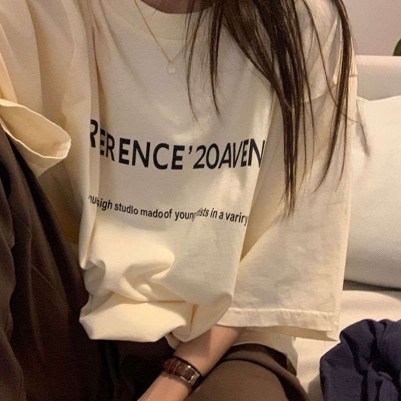 Áo Thun Tay Ngắn Dáng Rộng Phong Cách Harajuku Hàn Quốc Thời Trang Mùa Hè Cho Nữ