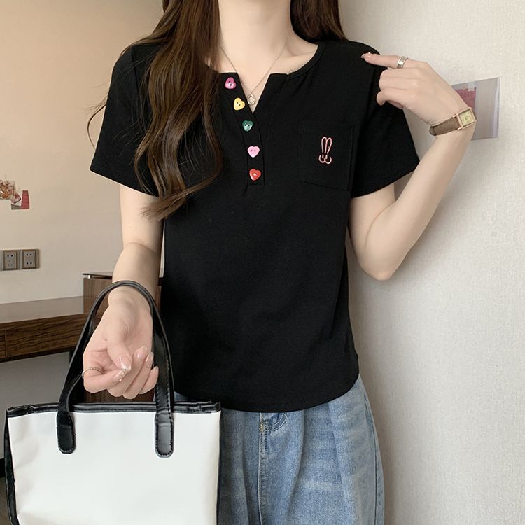 Áo Thun Tay Ngắn Dáng Ôm Thiết Kế Ba Chiều Thời Trang Mùa Hè Cho Nữ