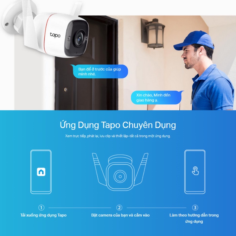 Camera Wi-Fi An Ninh Ngoài Trời Tp-link Tapo C310 | Hàng Chính Hãng | Bảo Hành 24TH | LSB Store