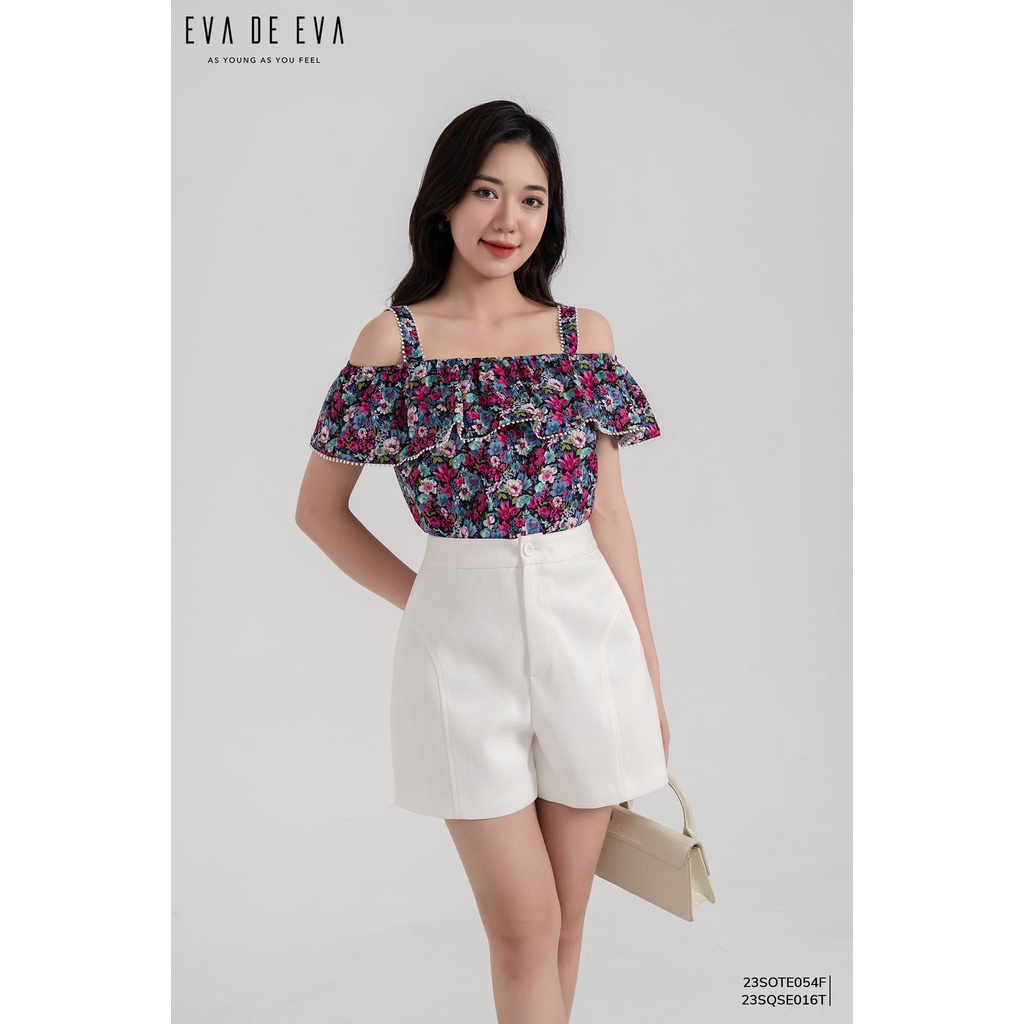 Áo hai dây trễ vai nữ Eva de Eva 23SOTE054F