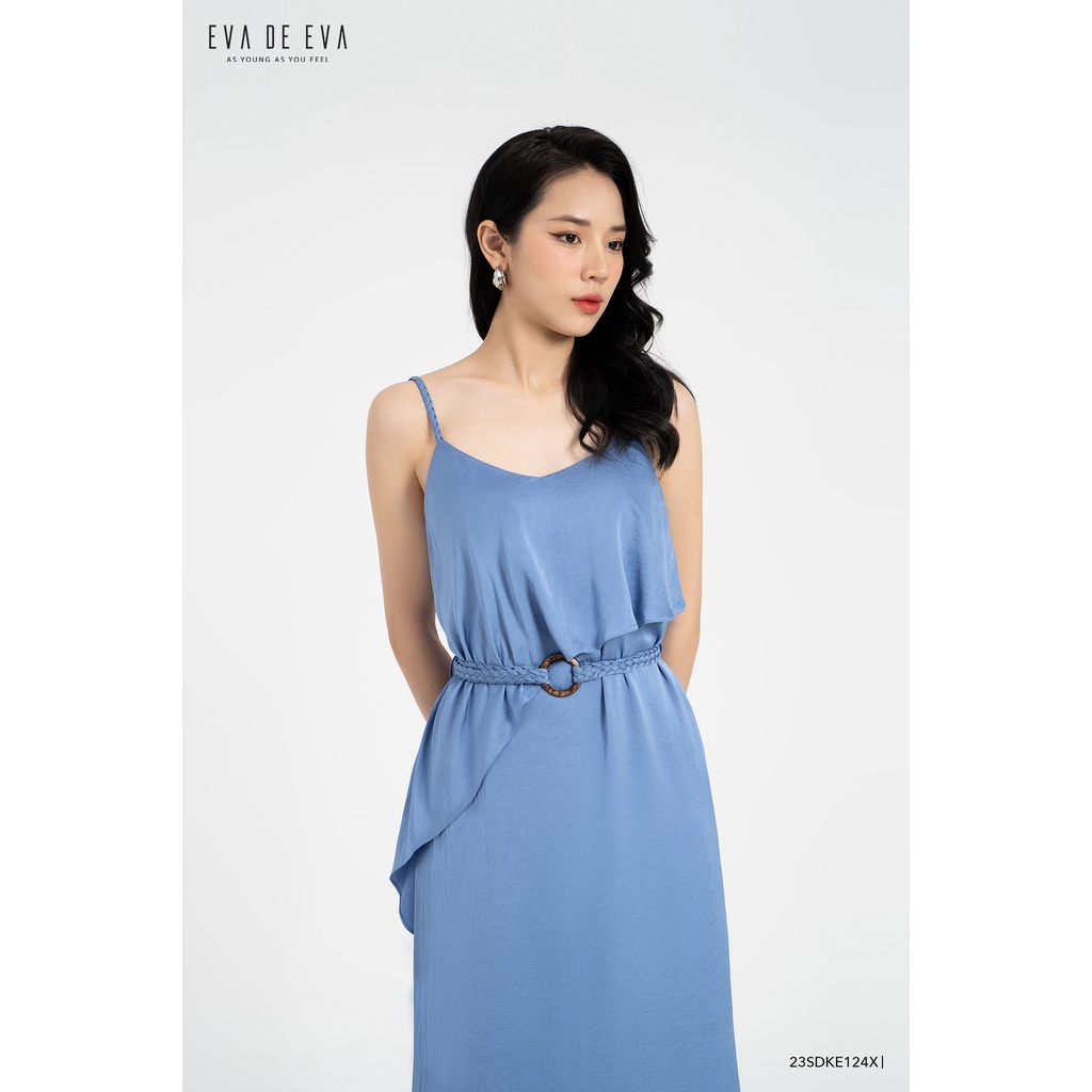 Đầm lụa hai dây dáng suông dài Eva de Eva 23SDKE124X