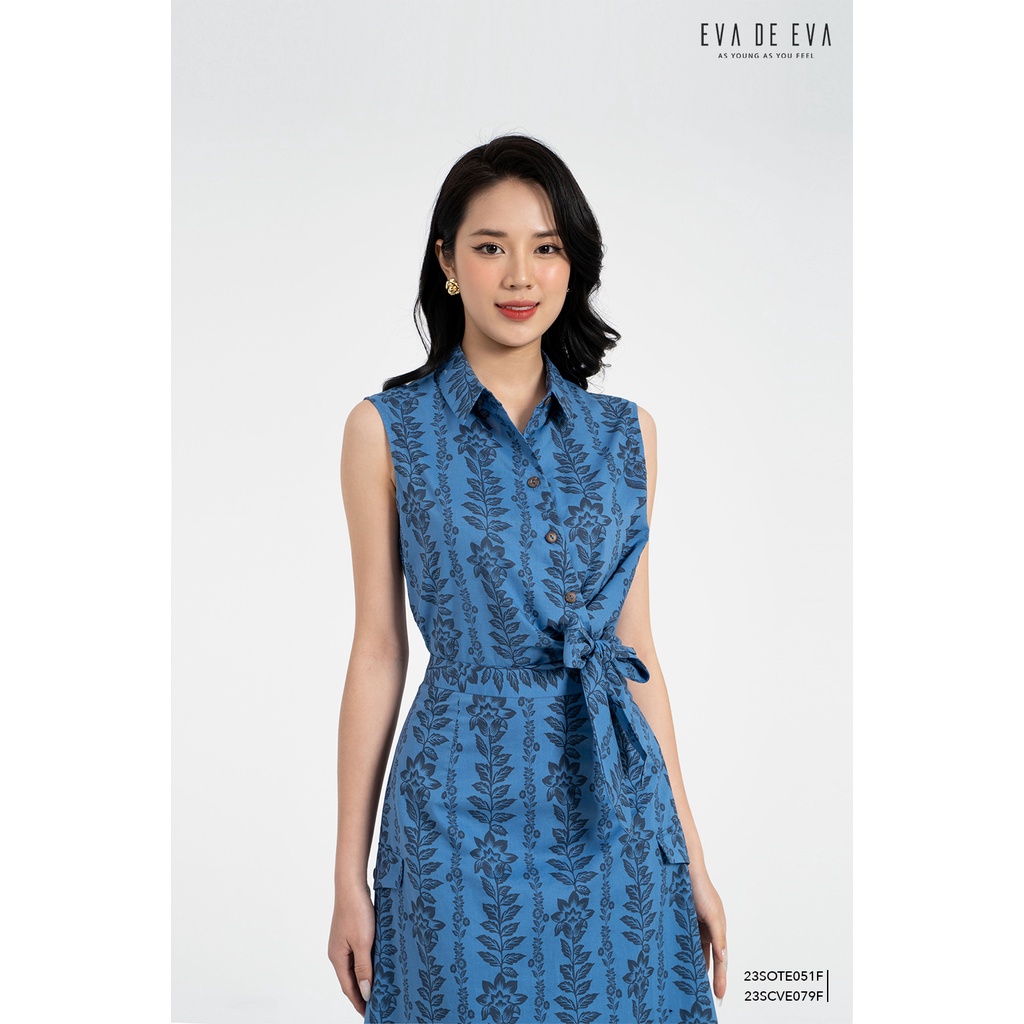 Chân váy midi chữ A dáng dài Eva de Eva 23SCVE079F