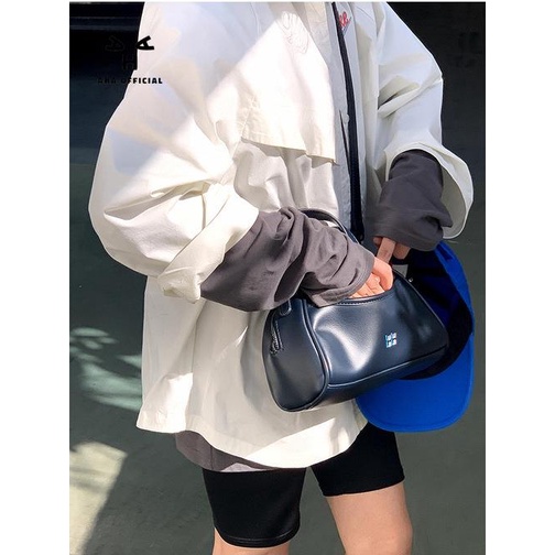 Aha Túi Đeo Chéo Bằng Da Màu Xanh Dương Đen Chính Hãng Dễ Phối Đồ