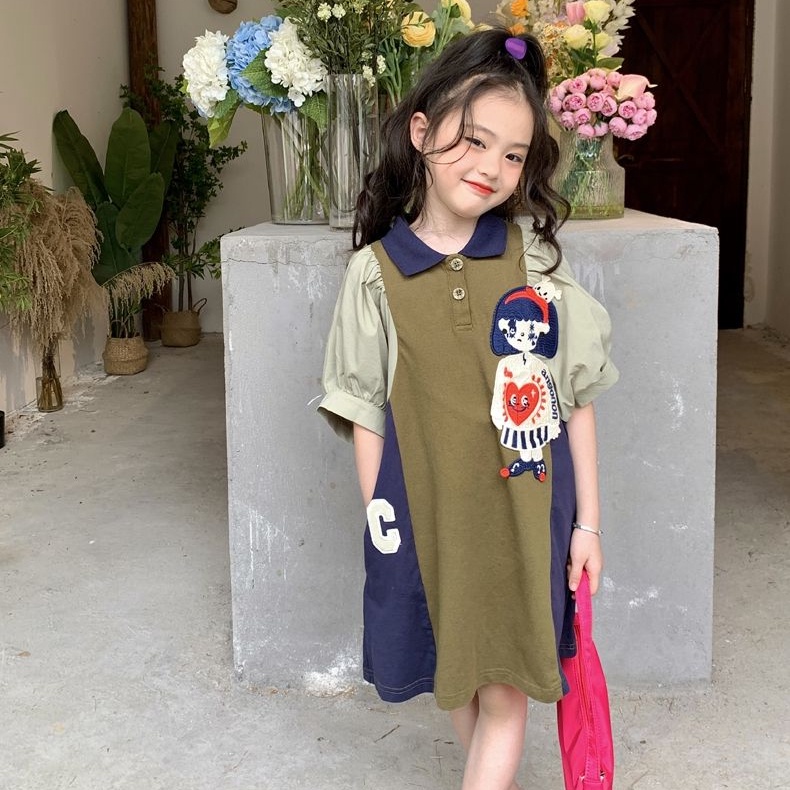 2023 Áo Thun Polo Tay Ngắn Phong Cách Hàn Quốc Thời Trang Mùa Hè Mới Dành Cho Bé Gái