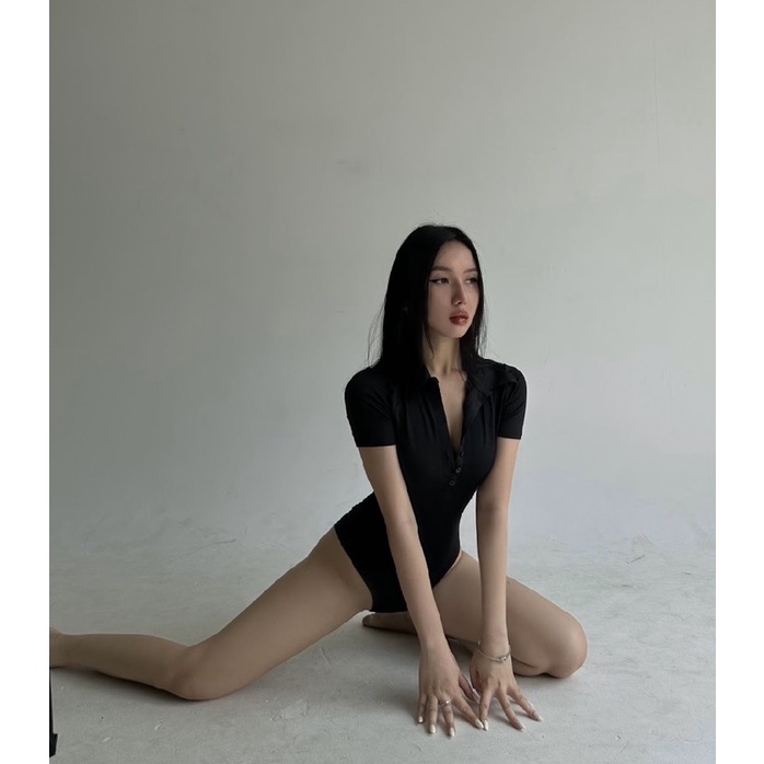 Bodysuit có cổ áo polo sexy mặc đi làm Viibodysuit