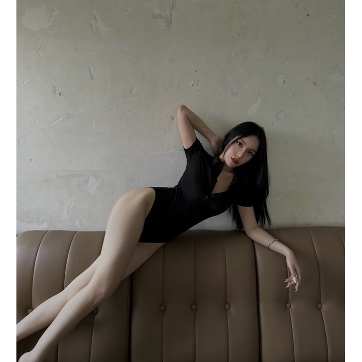 Bodysuit có cổ áo polo sexy mặc đi làm Viibodysuit