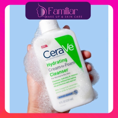 Sữa rửa mặt CERAVE Dịu Nhẹ, Ngừa Mụn Ẩn Cho Da Dầu, Da Mụn, Da Khô, Mọi Loại Da - 236ml