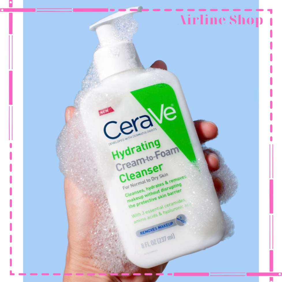 Sữa rửa mặt CERAVE Dịu Nhẹ, Ngừa Mụn Ẩn Cho Da Dầu, Da Mụn, Da Khô, Mọi Loại Da - 236ml Air_S