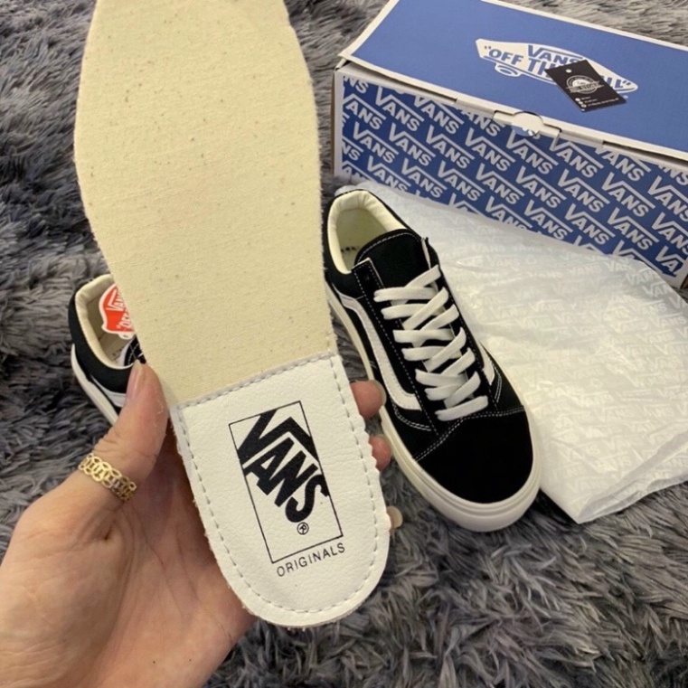 Giày Vans sneaker nam nữ, Giày thể thao bata 𝐕𝐚𝐧𝐬 𝐎𝐥𝐝 𝐒𝐤𝐨𝐨𝐥 cổ ngắn dáng đen kẻ trắng nhung nỉ cao cấp đế đú | BigBuy360 - bigbuy360.vn