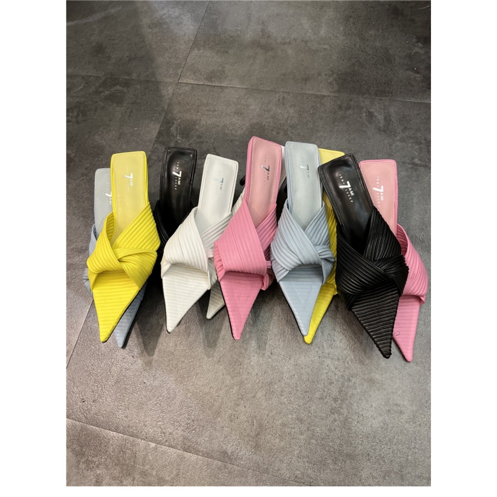 Giày Sandal Cao Gót Mũi Nhọn Màu Sắc Thời Trang Xuân Hè 2023 Cho Nữ