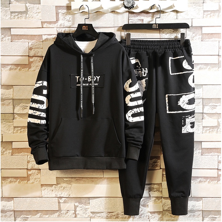 Bộ hoodie nam bộ hoodie bộ hoodie unisex in chữ TO BOY 2 tay áo quần dài trẻ trung Thời Trang Zenko MQH 007