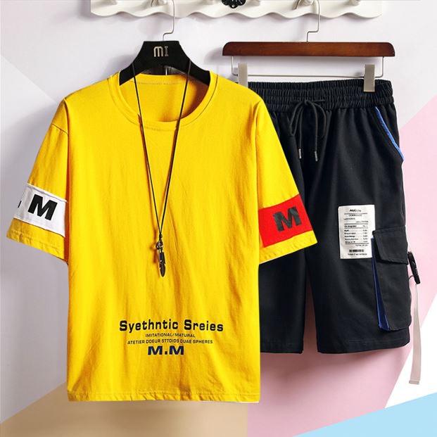 Bộ quần áo nam bộ quần áo nữ bộ quần áo unisex phối chữ M 2 tay áo phong cách năng động trẻ trung Zenkocs3 MQA 005