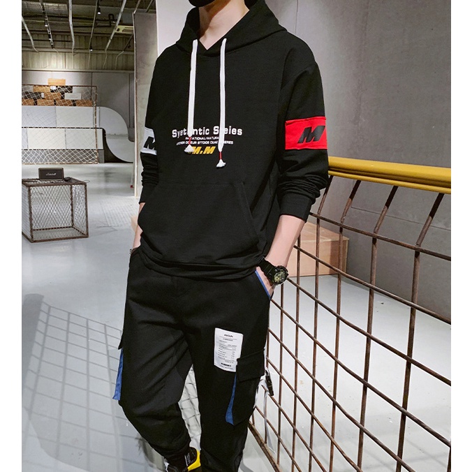 Bộ hoodie nam bộ hoodie bộ hoodie unisex in chữ M 2 tay áo quần dài phong cách trẻ trung năng động BEMINE MQH 005