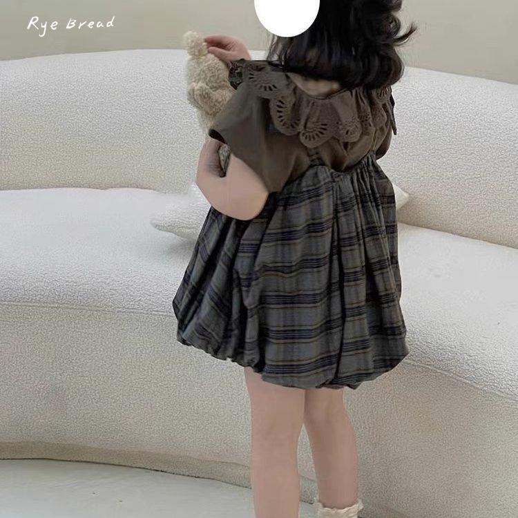 Đầm Hai Dây Họa Tiết Hoa Dễ Thương Phong Cách Hàn Quốc Cho Bé Gái