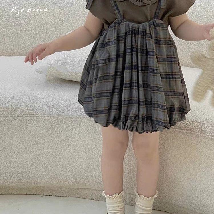 Đầm Hai Dây Họa Tiết Hoa Dễ Thương Phong Cách Hàn Quốc Cho Bé Gái