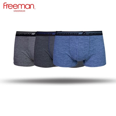 Combo 3 Quần lót boxer đùi FREEMAN chất liệu thun lạnh co giãn tốt, thiết kế trẻ trung thoải mái BO508