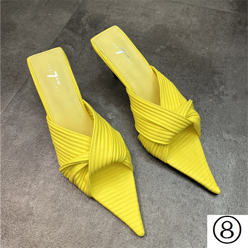 Giày Sandal Cao Gót Mũi Nhọn Màu Sắc Thời Trang Xuân Hè 2023 Cho Nữ