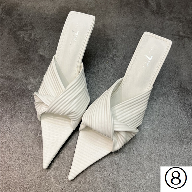 Giày Sandal Cao Gót Mũi Nhọn Màu Sắc Thời Trang Xuân Hè 2023 Cho Nữ