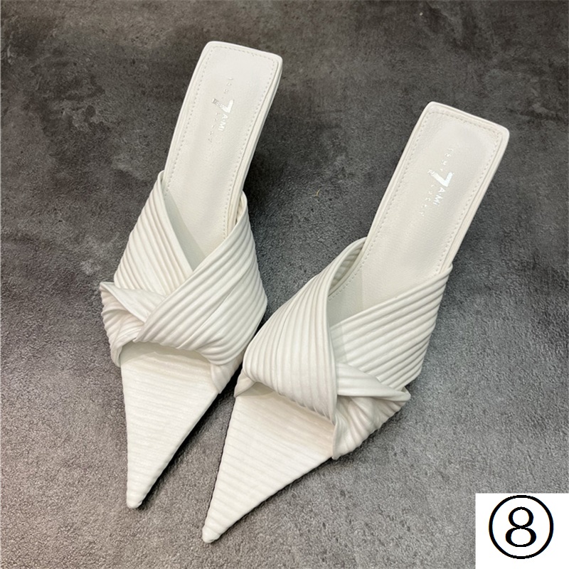 Giày Sandal Cao Gót Mũi Nhọn Màu Sắc Thời Trang Xuân Hè 2023 Cho Nữ