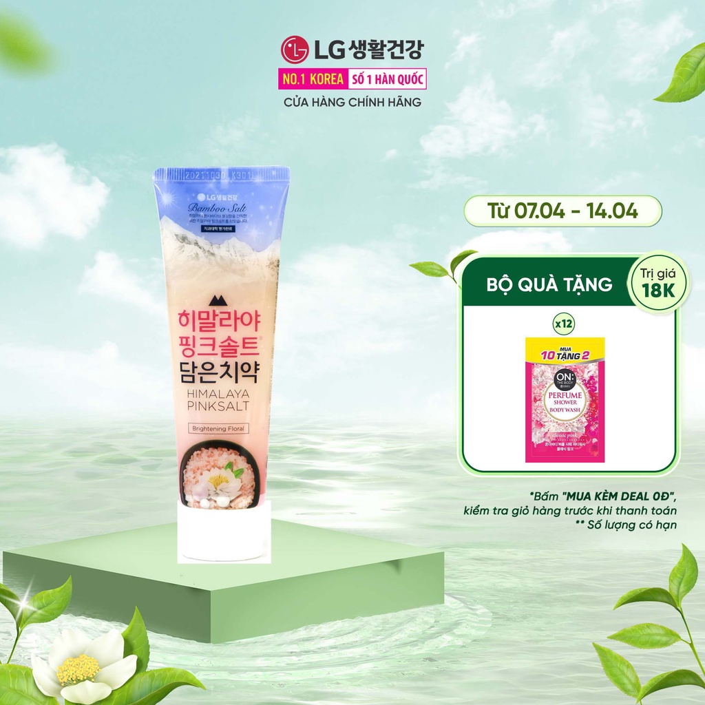 Kem đánh răng Bamboo Salt Himalaya PinkSalt- Hương Hoa Bạc Hà Trắng Răng 100g