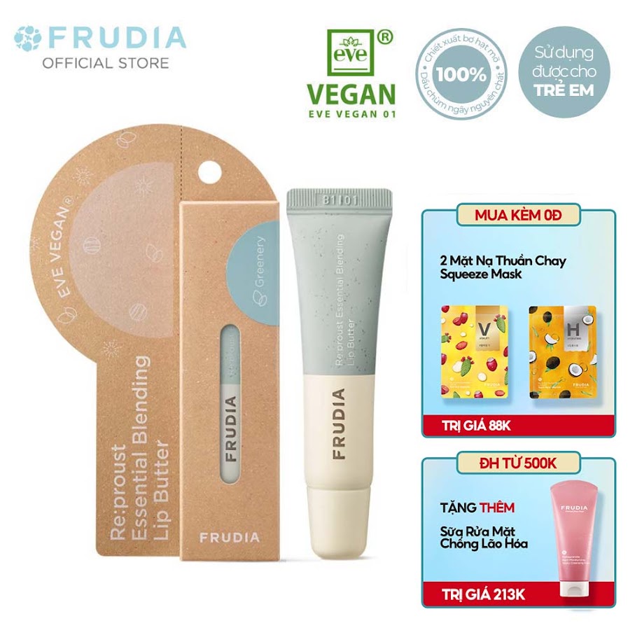 [Tặng 88k] Kem Dưỡng Môi Frudia Re:proust Essential Blending Lip Butter Greenery 10g