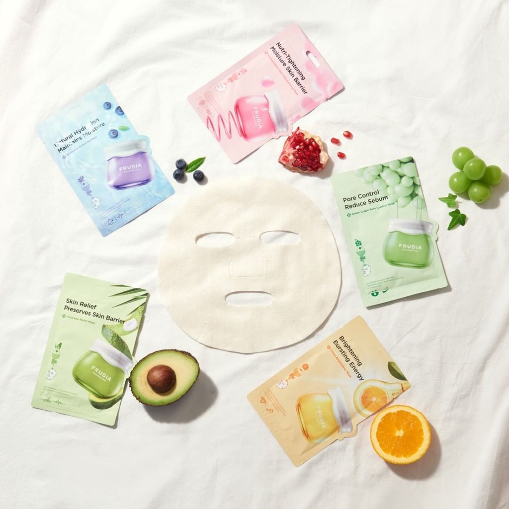 [Tặng 88k] 10 Miếng Mặt Nạ Chống Lão Hóa Thạch Lựu Frudia Pomegranate Nutri-Moisturizing Mask 20mlx10pcs (new)