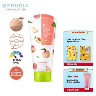 [Tặng 88k]Sữa Rửa Mặt Cấp Ẩm Chiết Xuất Trái Đào Frudia My Orchard Mochi Cleansing Foam Peach 120ml