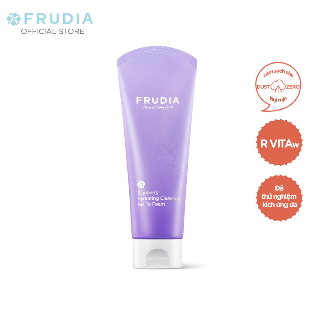 [Tặng 88k] Sữa Rửa Mặt Dưỡng Ẩm Việt Quất Frudia Blueberry Hydrating Cleansing Gel To Foam 145ml