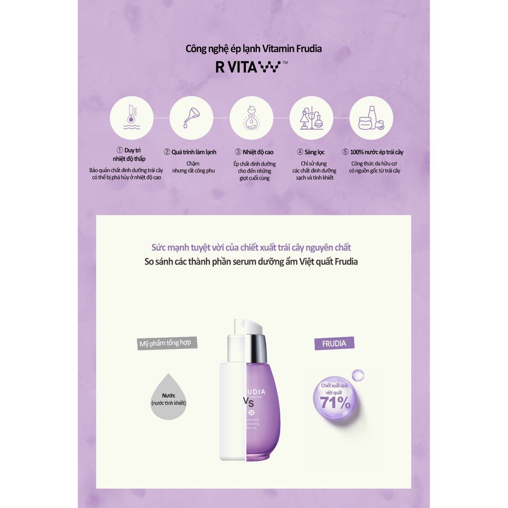 [Tặng 88k] Serum Dưỡng Ẩm Dành Cho Da Khô Chiết Xuất Việt Quất Frudia Blueberry Hydrating Serum 50g