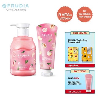 [Tặng 88k]COMBO Sữa Tắm Và Dưỡng Thể Cấp Ẩm Chiết Xuất Trái Đào Frudia My Orchard Peach Body Wash And Essence 350+200ml