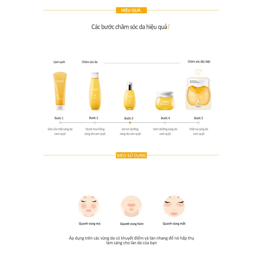 [Tặng 88K] Serum Dưỡng Ẩm Sáng Da Chiết Xuất Cam Quýt Frudia Citrus Brightening Serum 50g