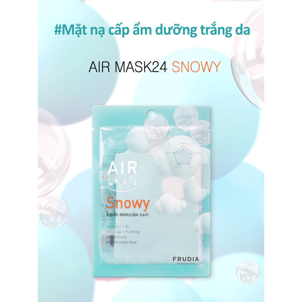 [Tặng 88k] 10 Miếng Mặt Nạ Dưỡng Ẩm Giúp Làm Trắng Da Frudia AIR Mask 24 Snowy 25ml x 10pcs