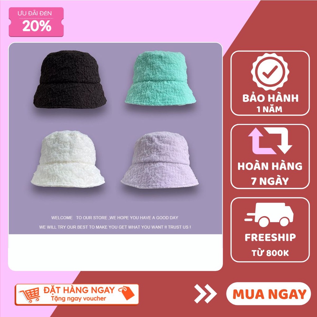 Mũ, nón bucket tai bèo phối vải ren nhún siêu xinh cho các nàng, chống nắng chống tia UV