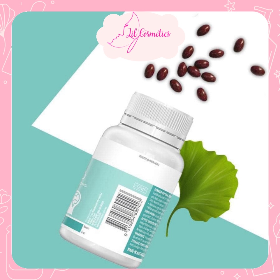 Viên Uống Bổ Não Úc Healthy Care Ginko Biloba 100 Viên, Gingko Chính Hãng Giúp Duy Trì Lưu Thông Máu Lil_C