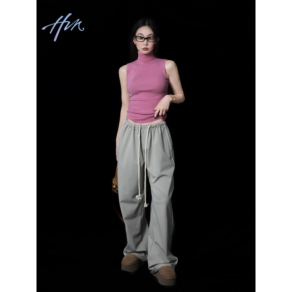 Áo Dệt Kim Sát Nách Cổ Cao Dáng Ôm Màu Sắc Đơn Giản Thời Trang Xuân Hè Dành Cho Nữ