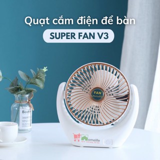 Quạt Để Bàn Mini Tích Điện - Quạt Tích Điện 3 Cấp Độ Gió Siêu Mát