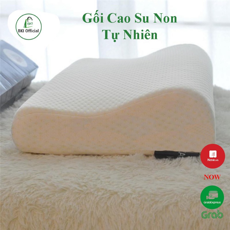 Gối Cao Su Non Chống Ngáy Chống Đau Mỏi Vai Gáy Mềm Mại Êm Ái - Gối Cao Su TỰ NHIÊN