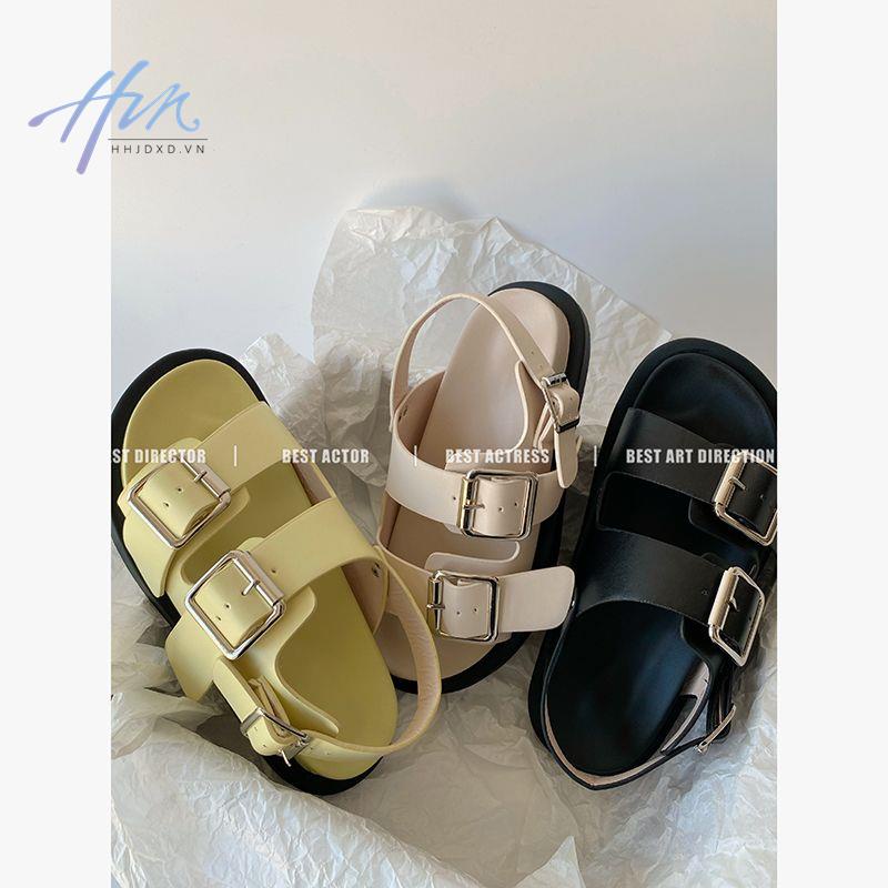 Giày Sandal Birkenstock Đế Phẳng Mềm Mại Hở Ngón Phong Cách Hàn Quốc Cổ Điển Thời Trang Mùa Hè Cho Nữ