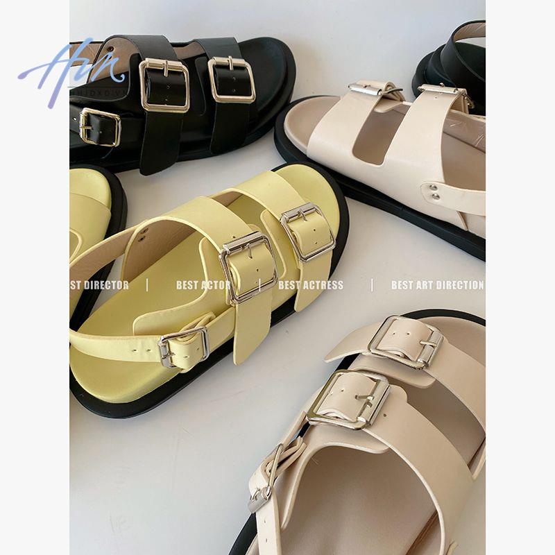 Giày Sandal Birkenstock Đế Phẳng Mềm Mại Hở Ngón Phong Cách Hàn Quốc Cổ Điển Thời Trang Mùa Hè Cho Nữ